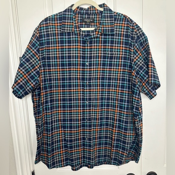 Claiborne Other - Claiborne Blue and Orange Casual Button Down Shirt